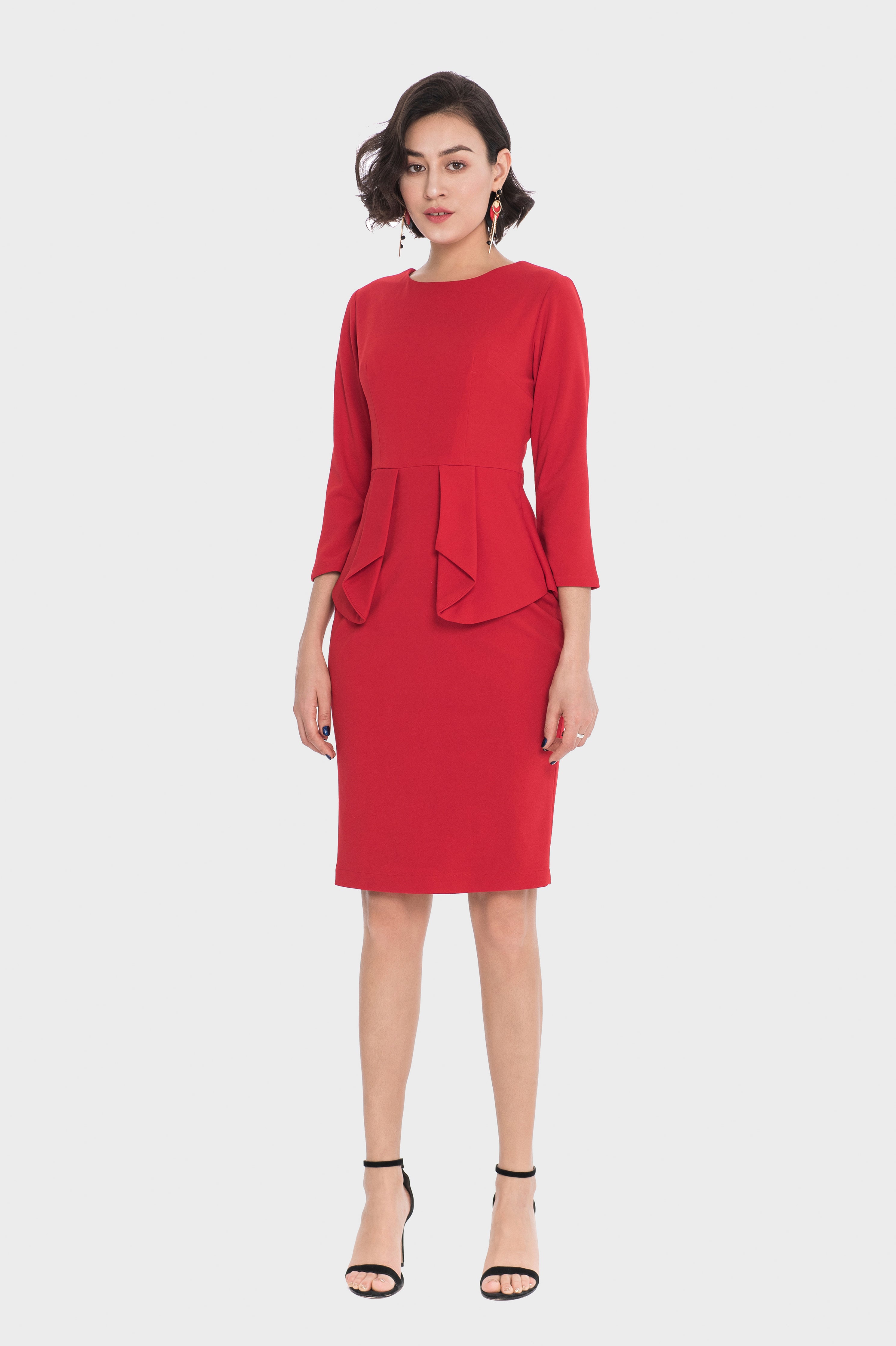 Work Office Peplum Silhouette Dress – ALANTINO