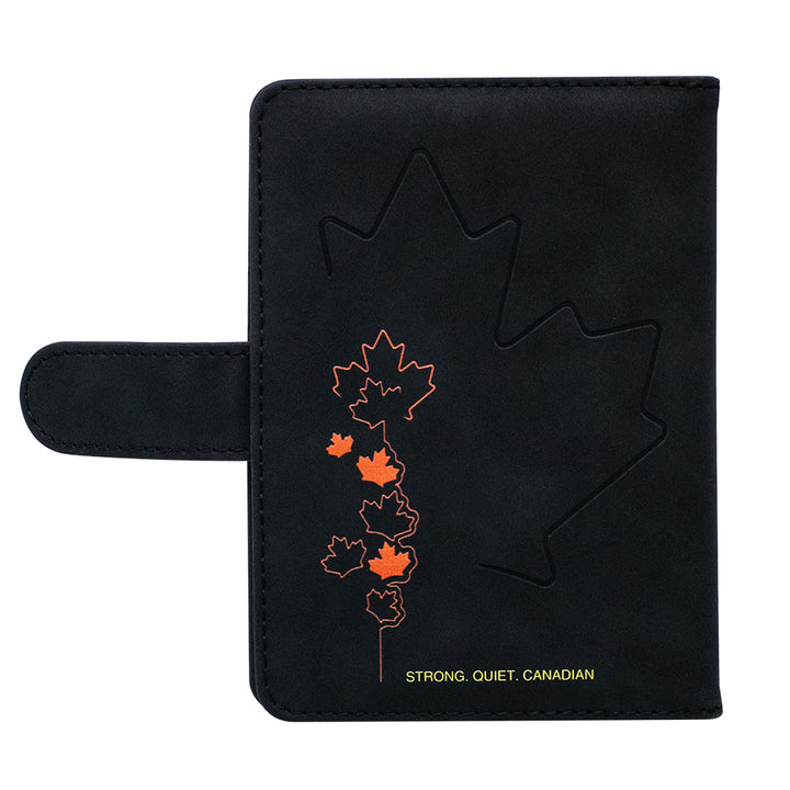 Passport holder with magnetic buckle with logo Never 51-Black