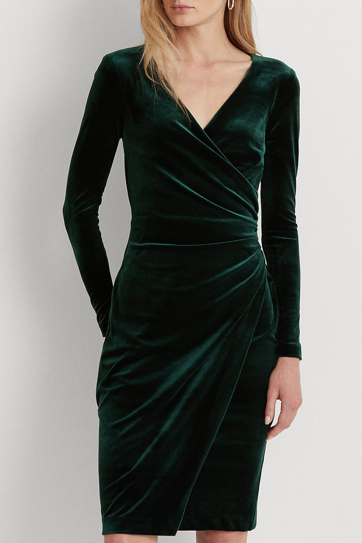 Velvet Surplice Dress