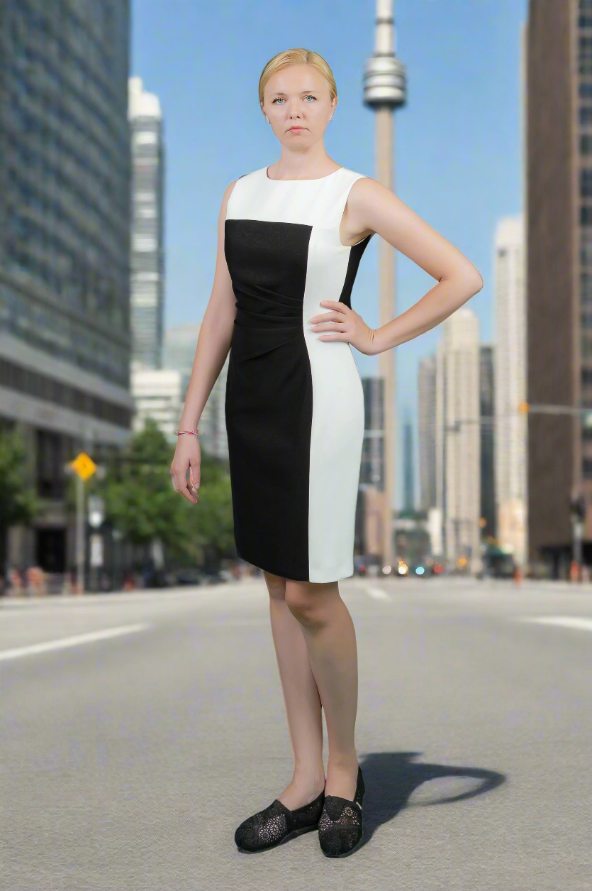 Close-Fitting, Lined, Sleeveless Dress