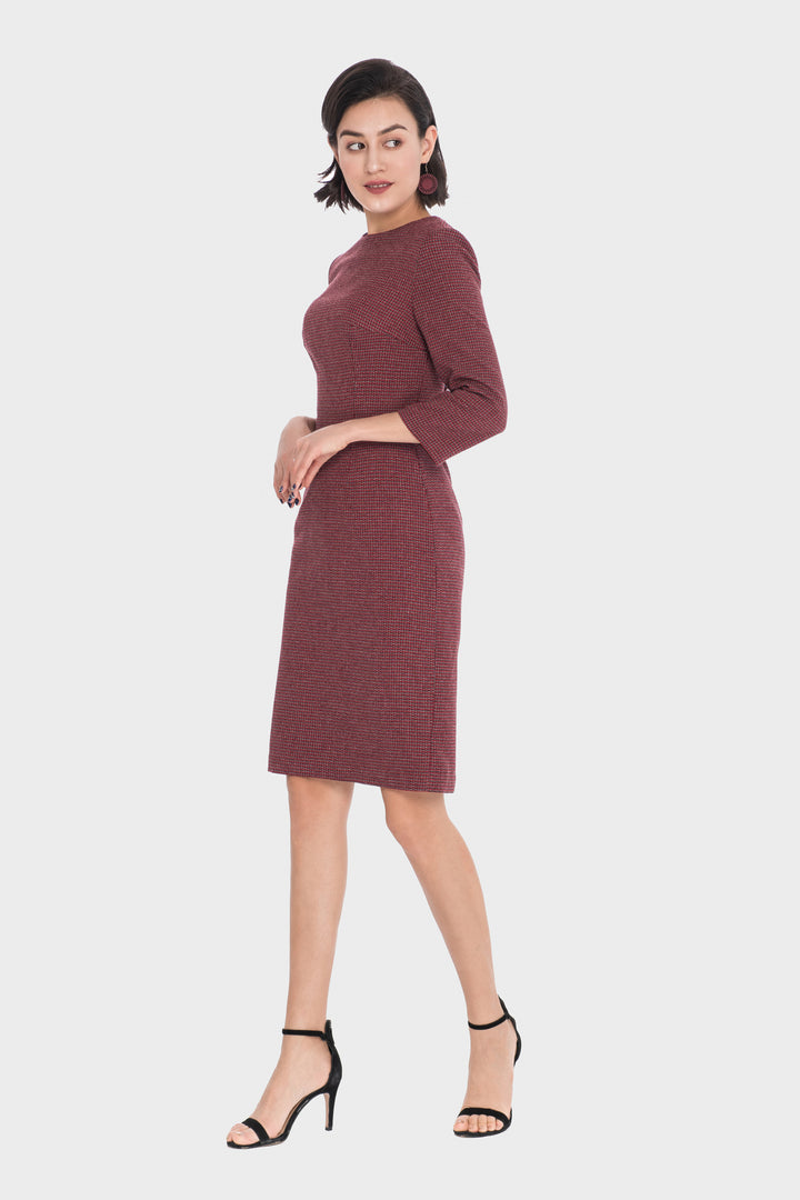 Sheath Dress, Semi-Fitted with Round Neck