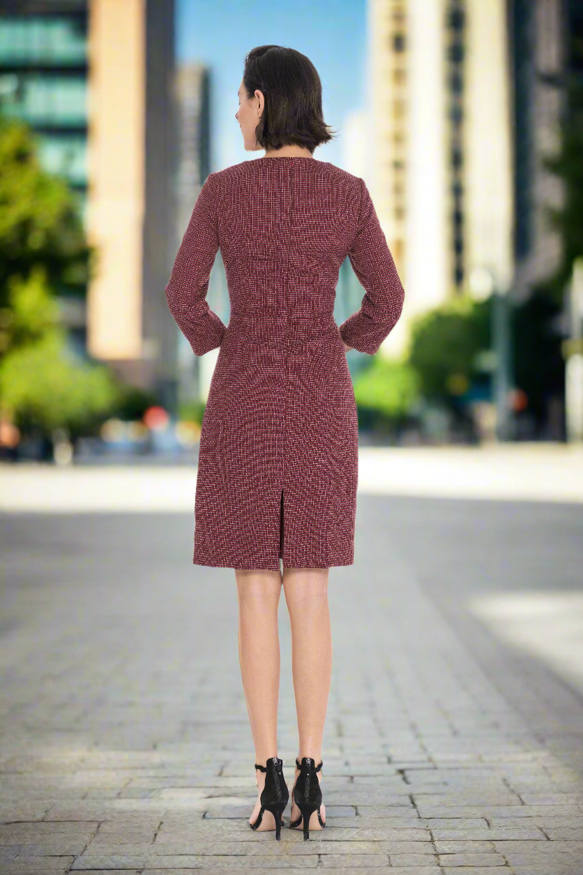 Sheath Dress, Semi-Fitted with Round Neck