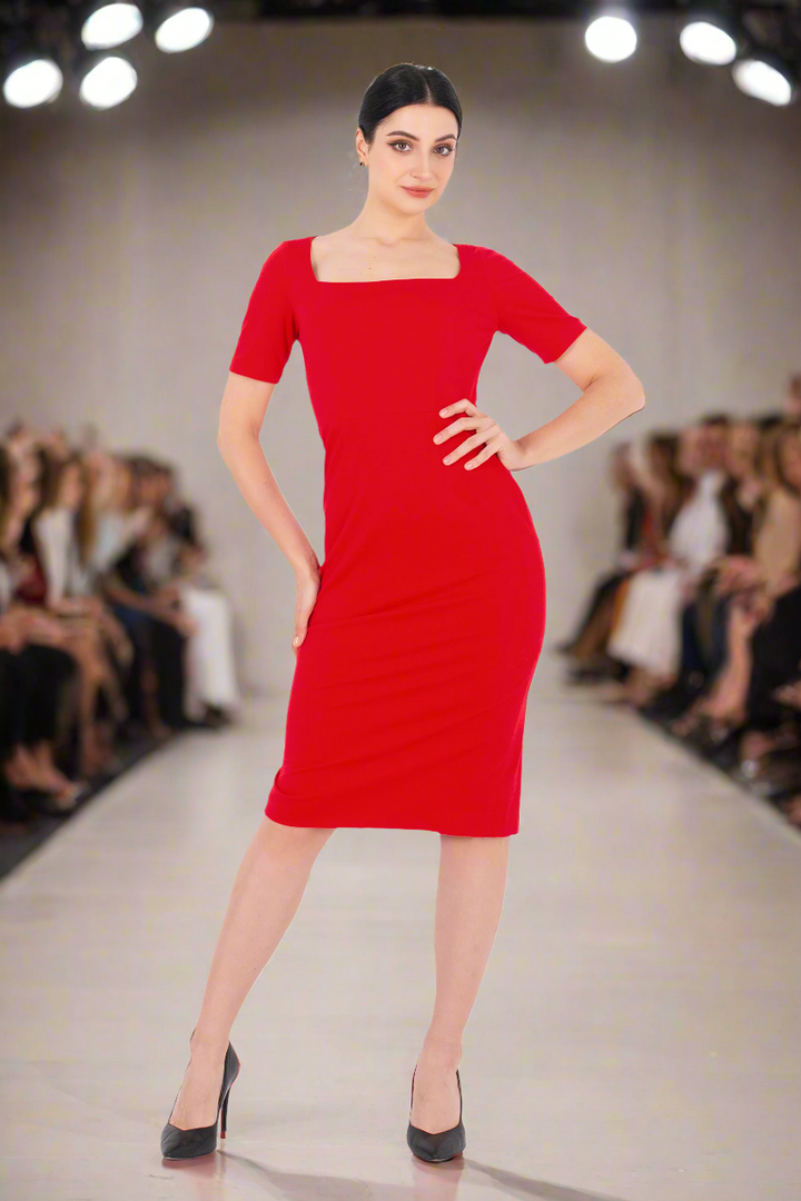 Sheath Dress-Red