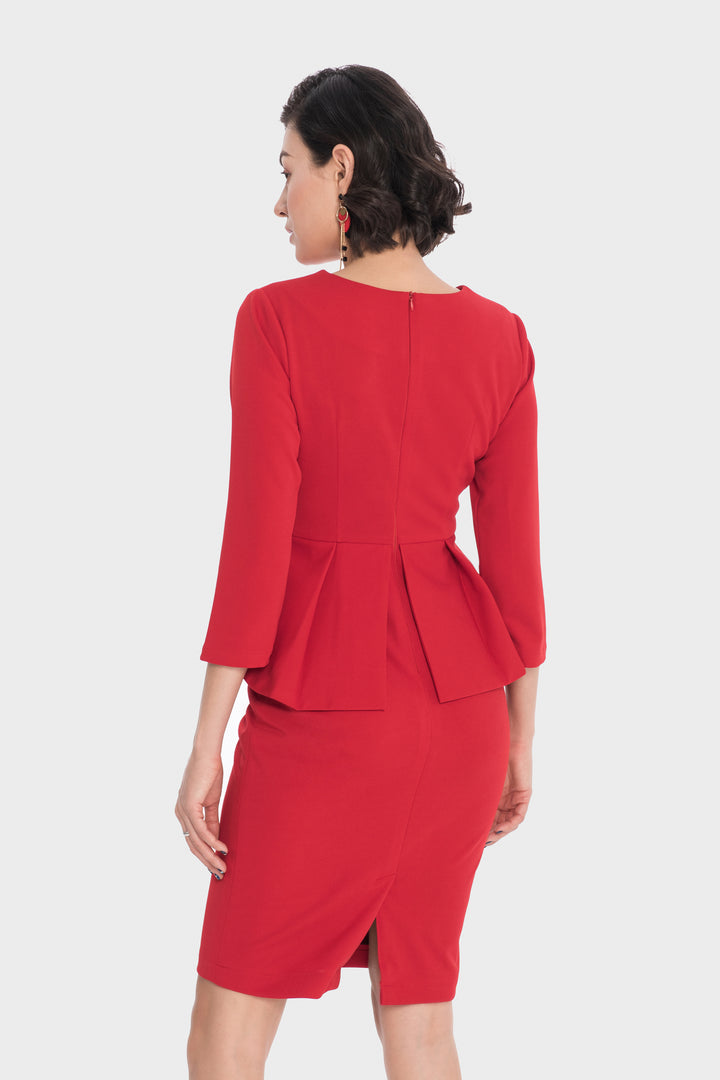 Work Office Peplum Silhouette Dress