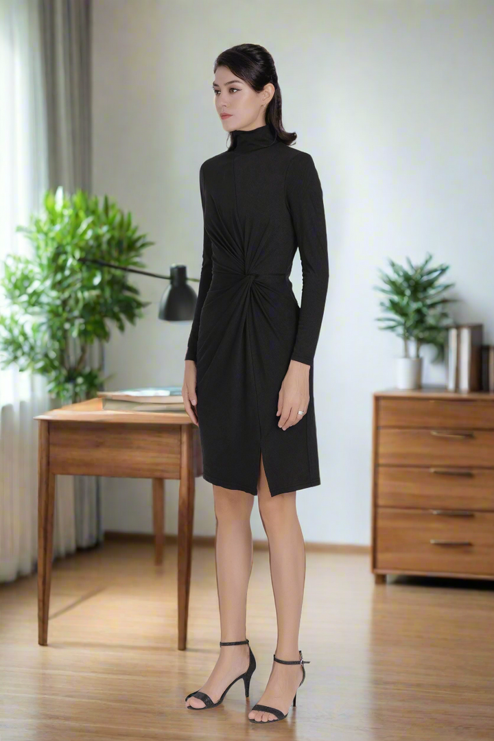 Twisted-Knot Dress-Black