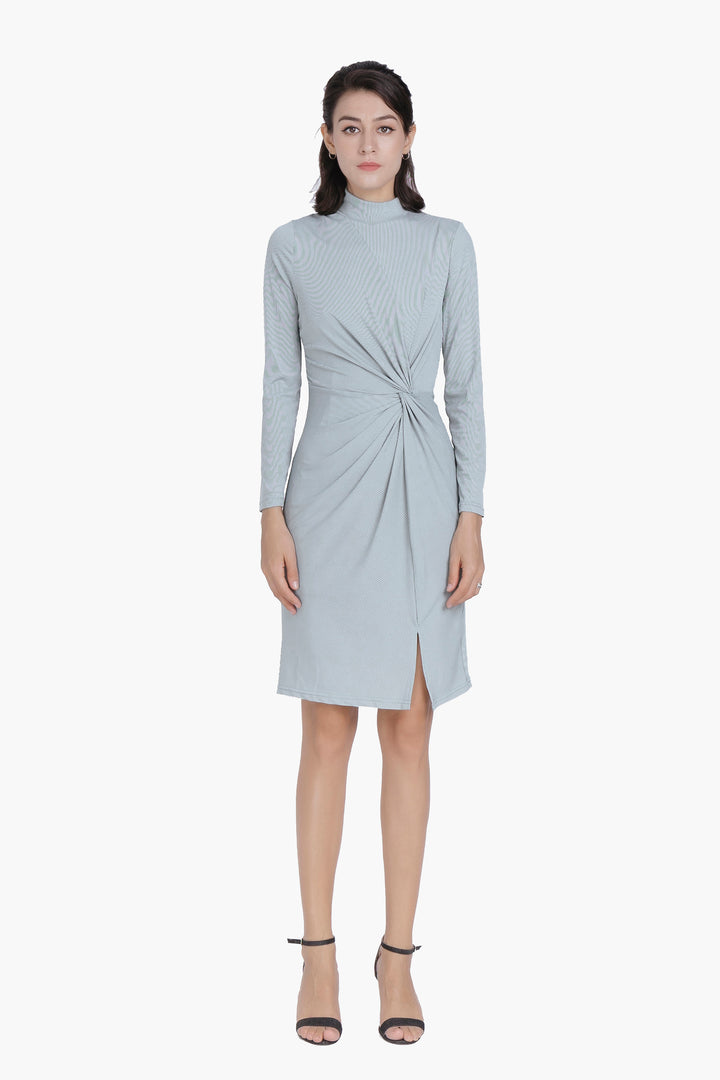 Twisted-Knot Dress-Light Blue