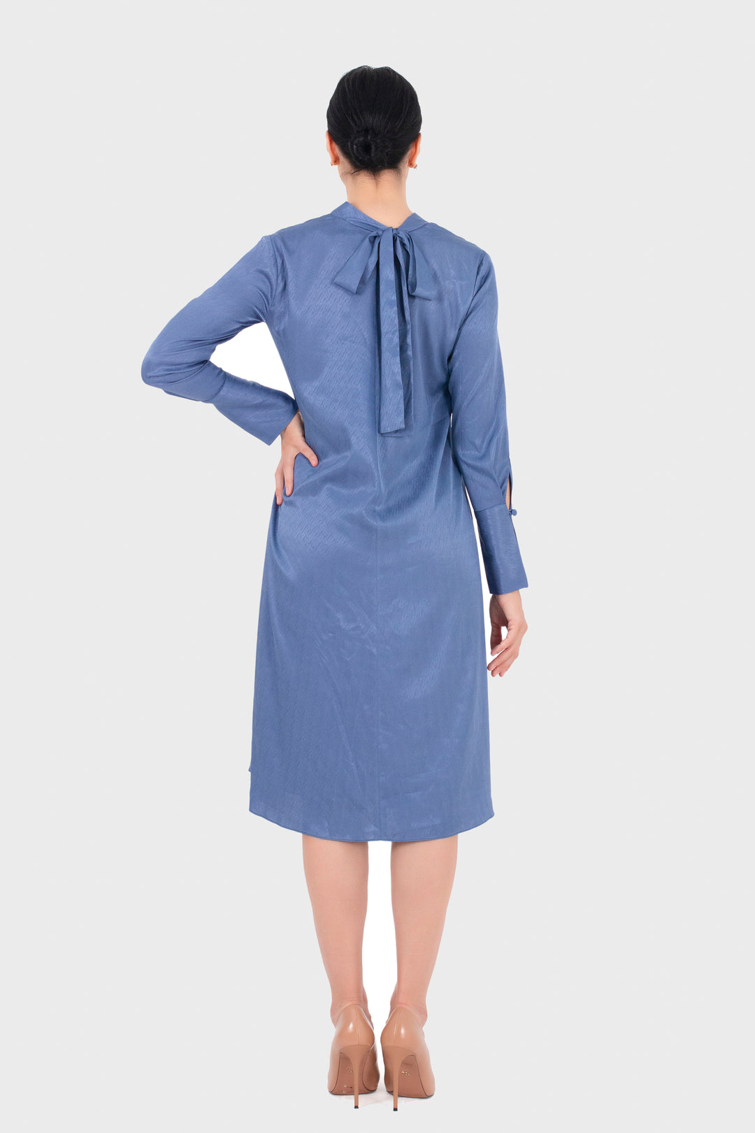 Vestido alto-bajo, cremallera holgada