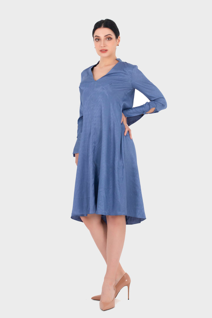 Vestido alto-bajo, cremallera holgada