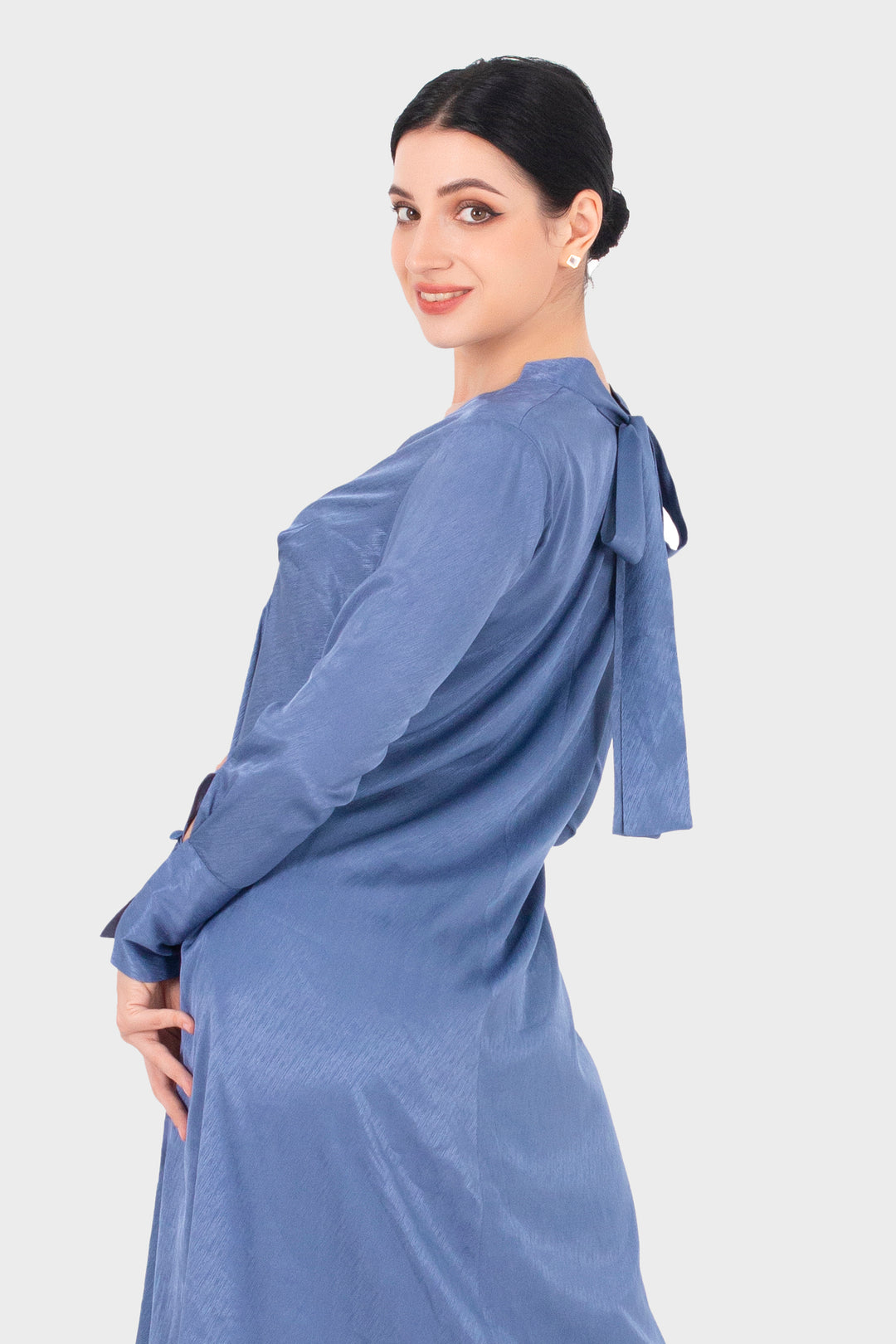 Vestido alto-bajo, cremallera holgada