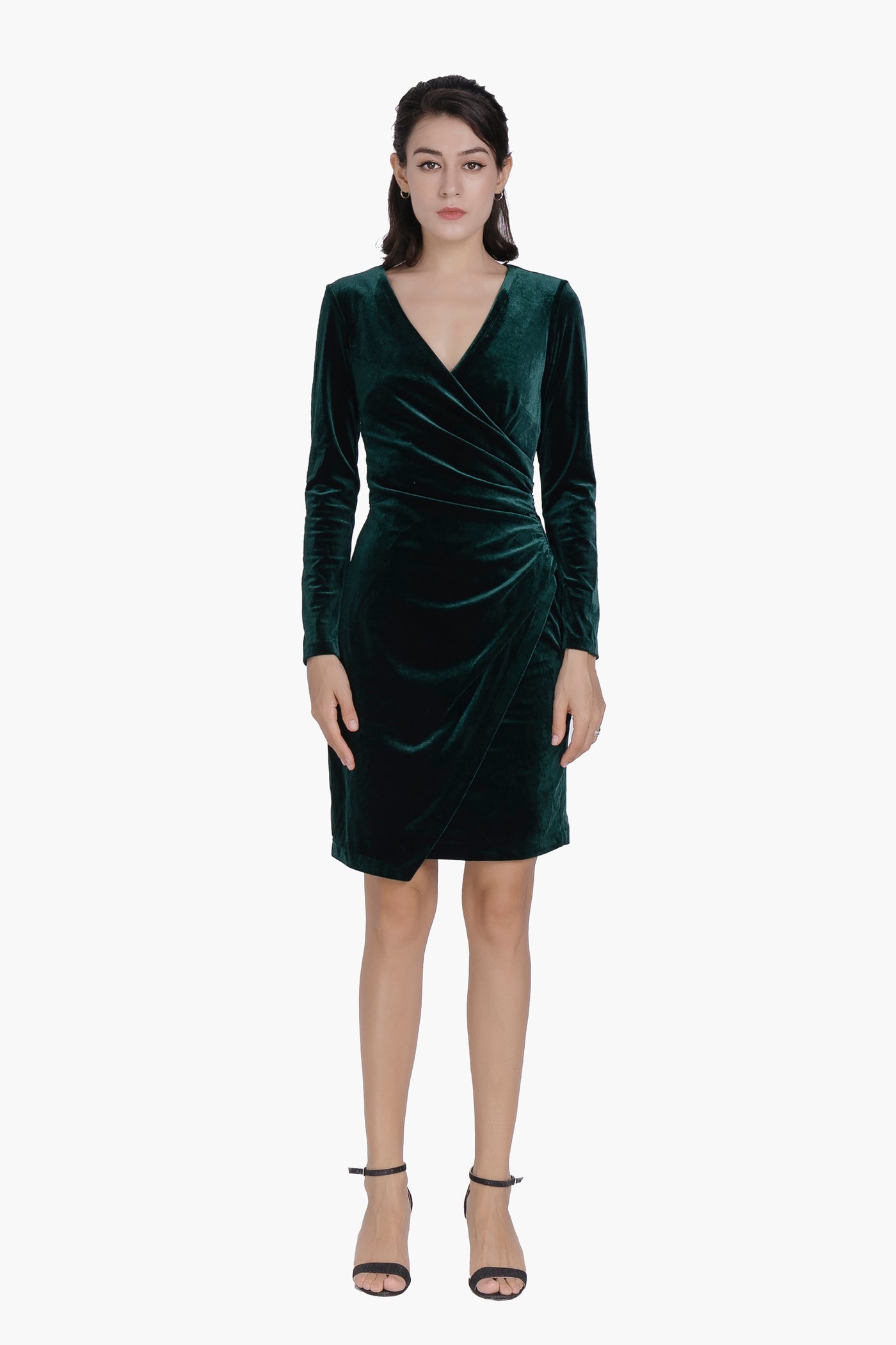 Velvet Surplice Dress