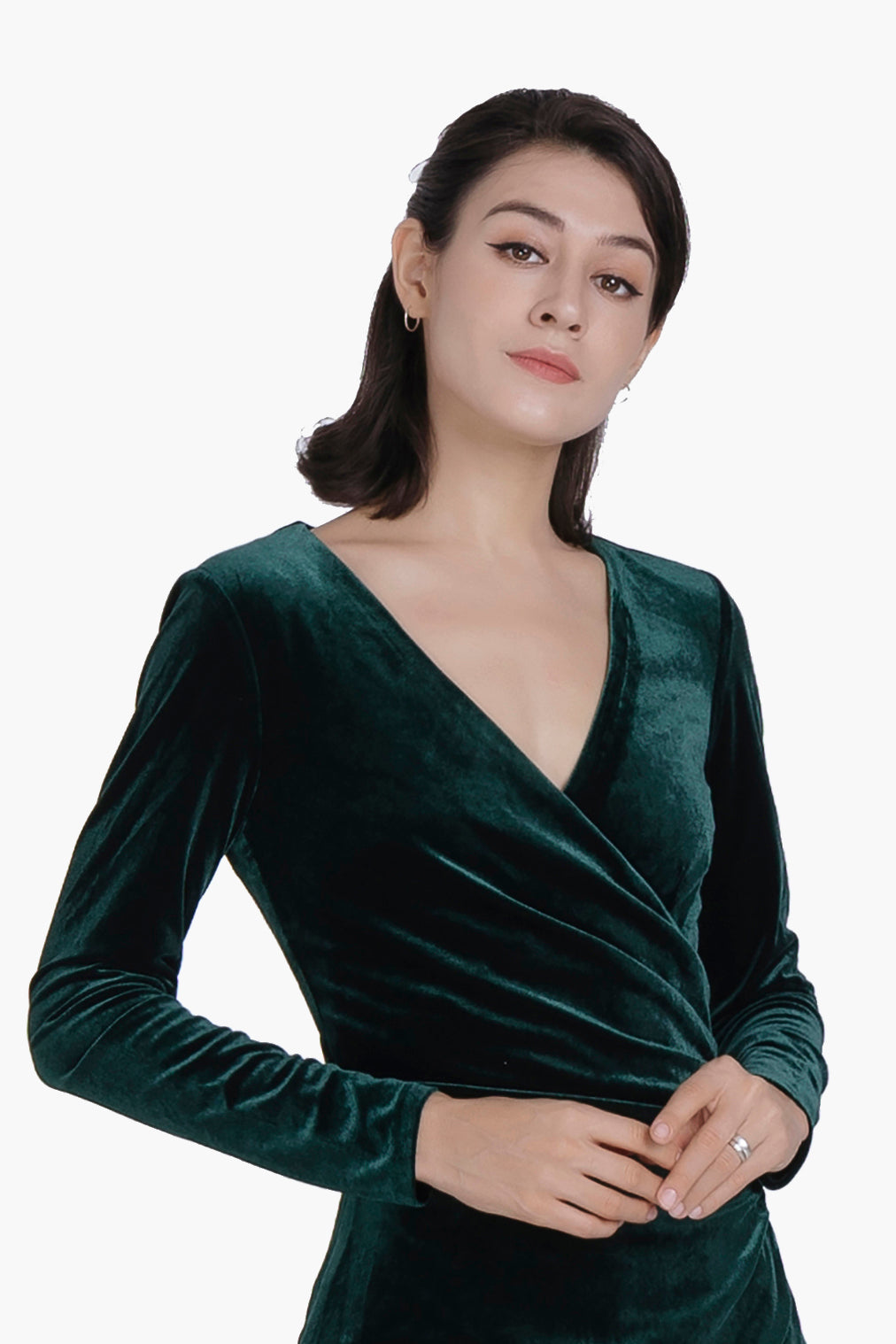 Velvet Surplice Dress