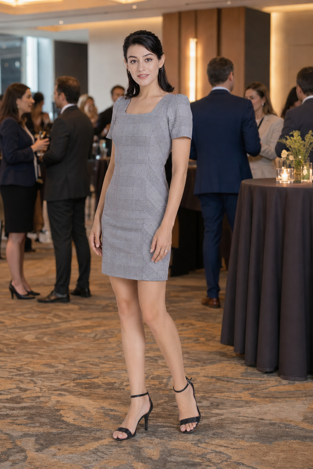 Camille Plaid Stretch Office Dress