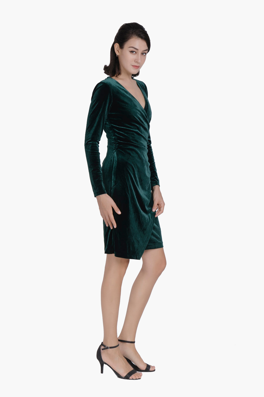Velvet Surplice Dress