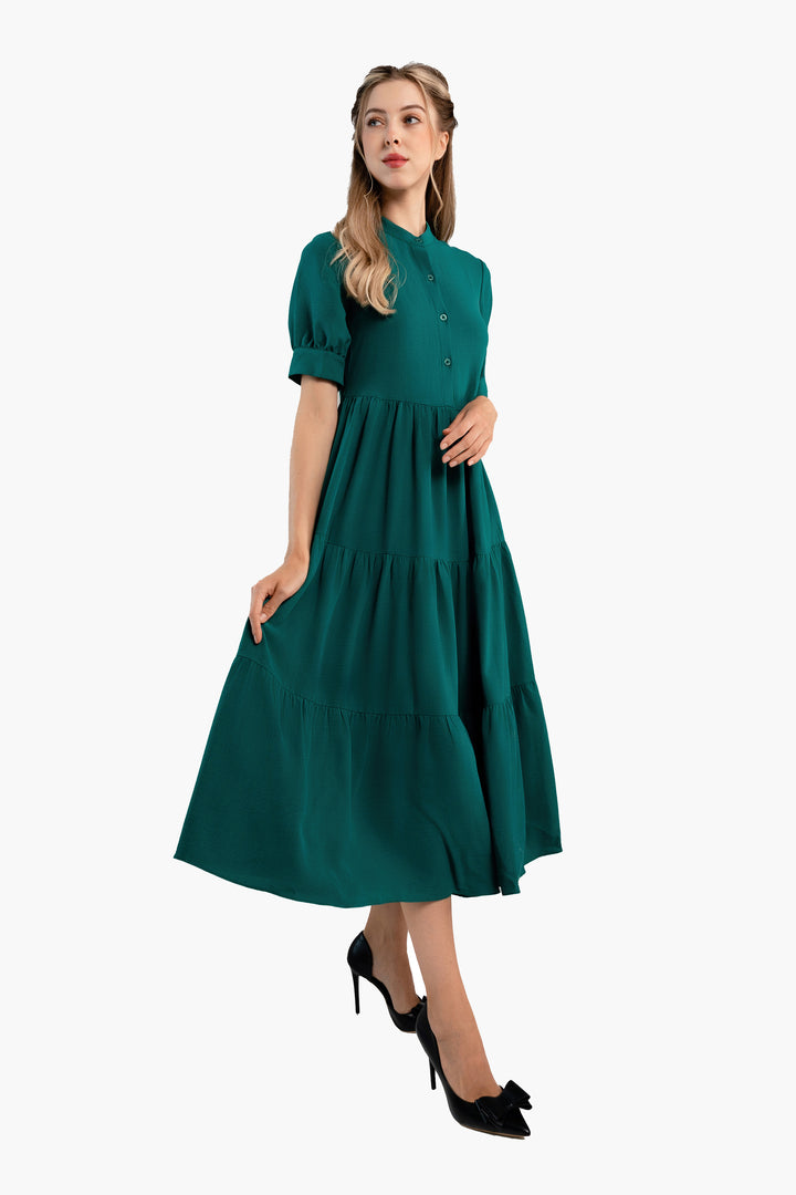 Midi Trends Woman Dress-Green