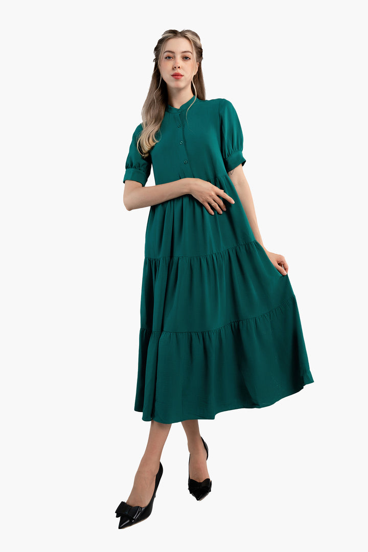 Midi Trends Woman Dress-Green