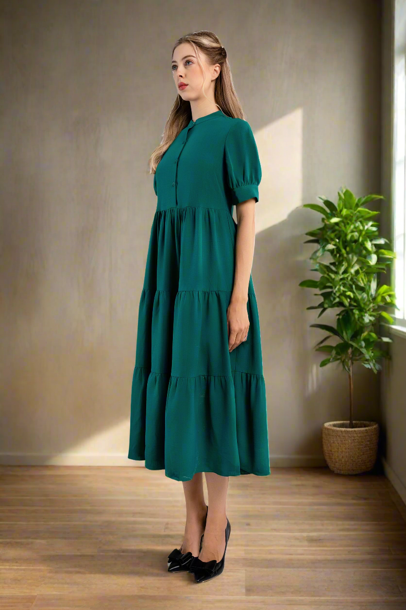 Midi Trends Woman Dress-Green