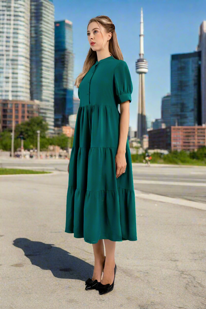 Midi Trends Woman Dress-Green