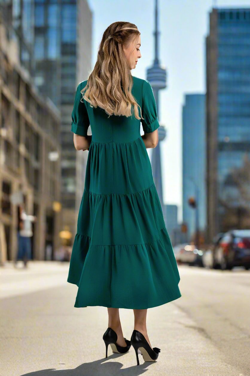 Midi Trends Woman Dress-Green