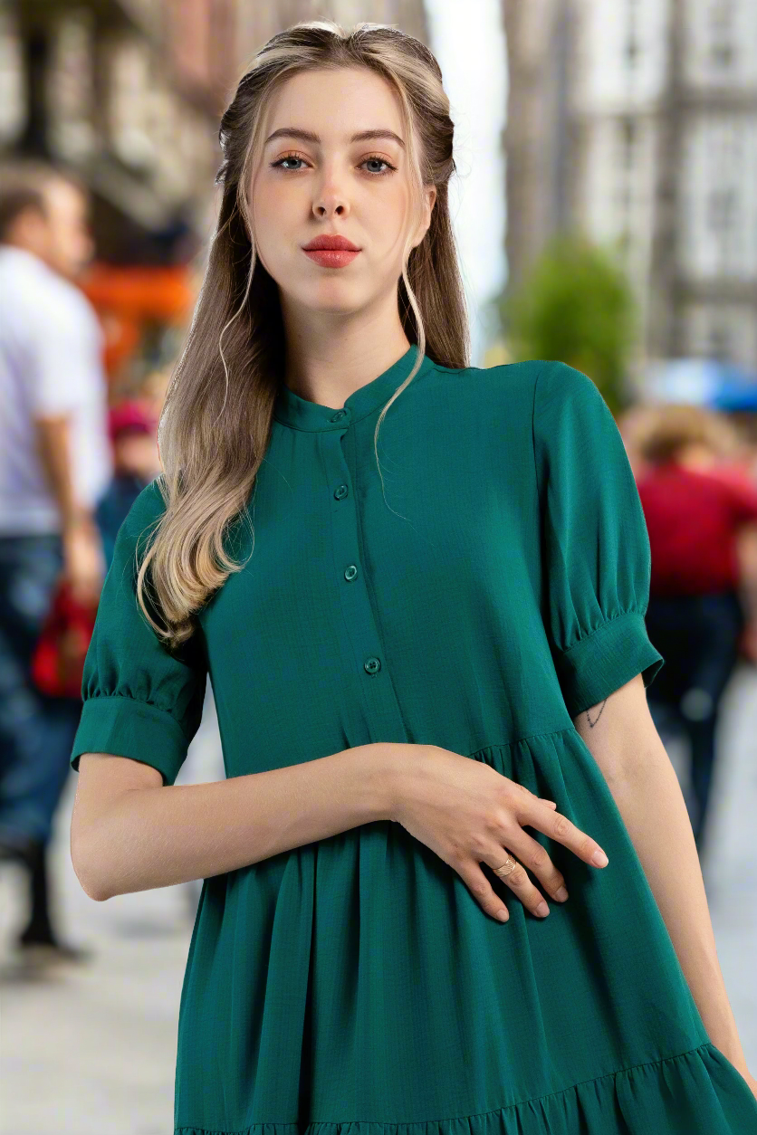 Midi Trends Woman Dress-Green