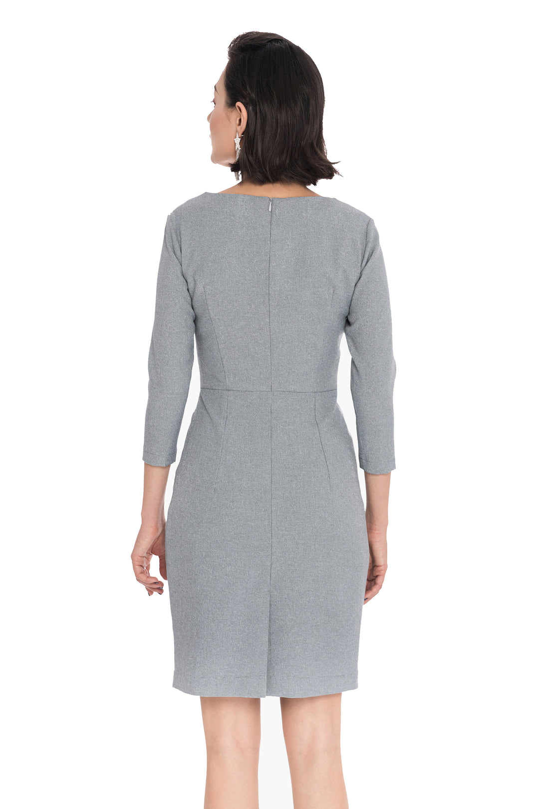 Asymmetrical Pleated Waist Sheath Dress