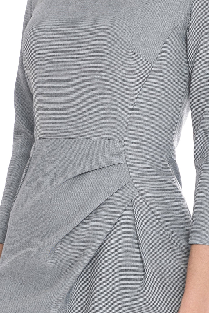 Asymmetrical Pleated Waist Sheath Dress