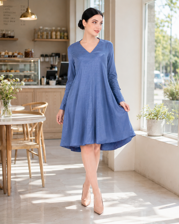 Loose-Fit High-Low Dress for Maternity and Everyday Wear