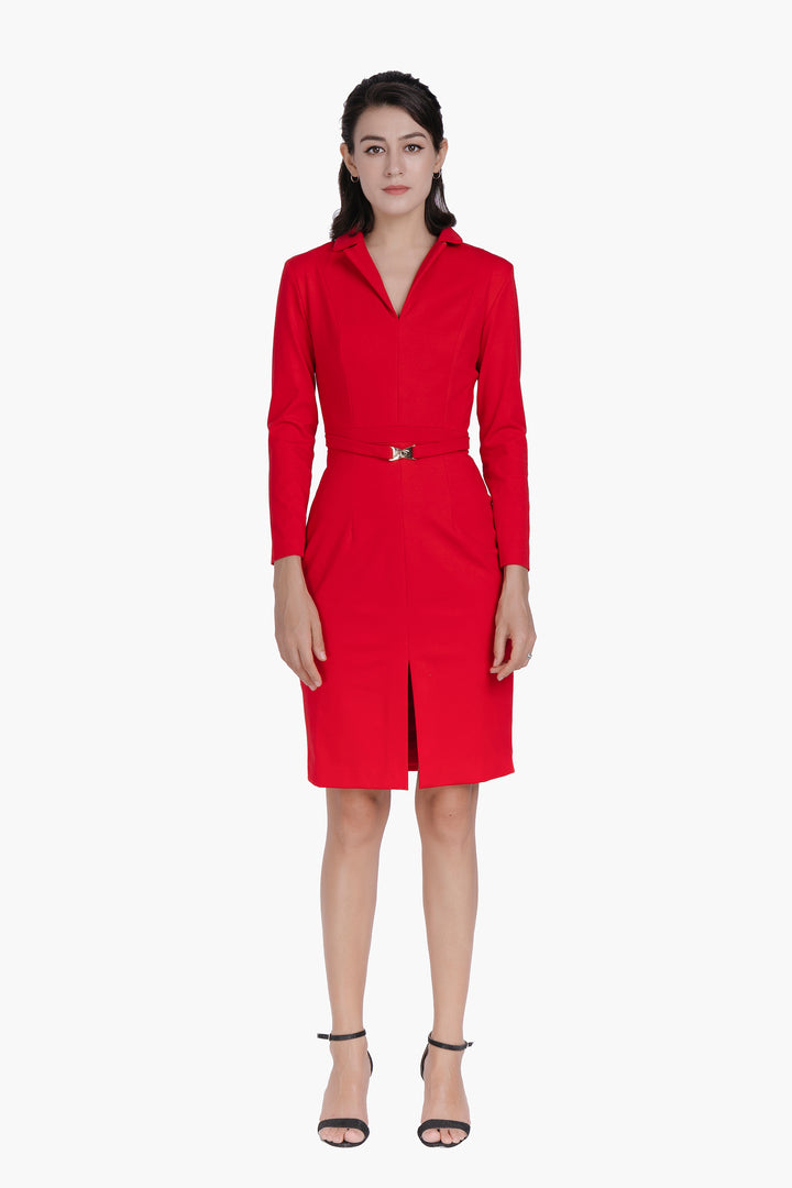 Midi Graceful Dress-Red