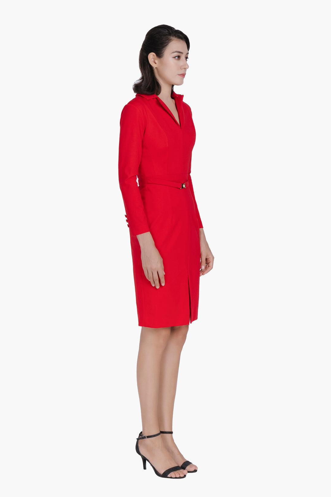 Midi Graceful Dress-Red