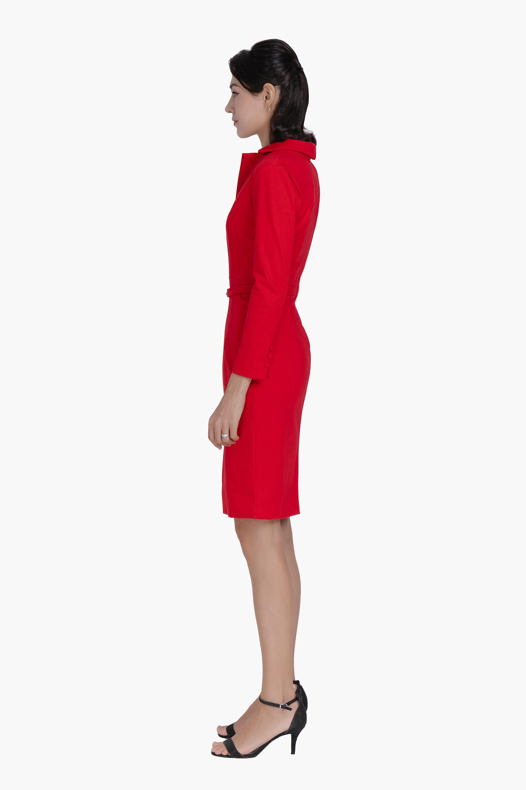 Midi Graceful Dress-Red