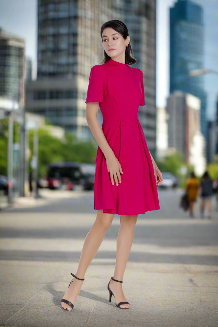 Midi Dress-Pink